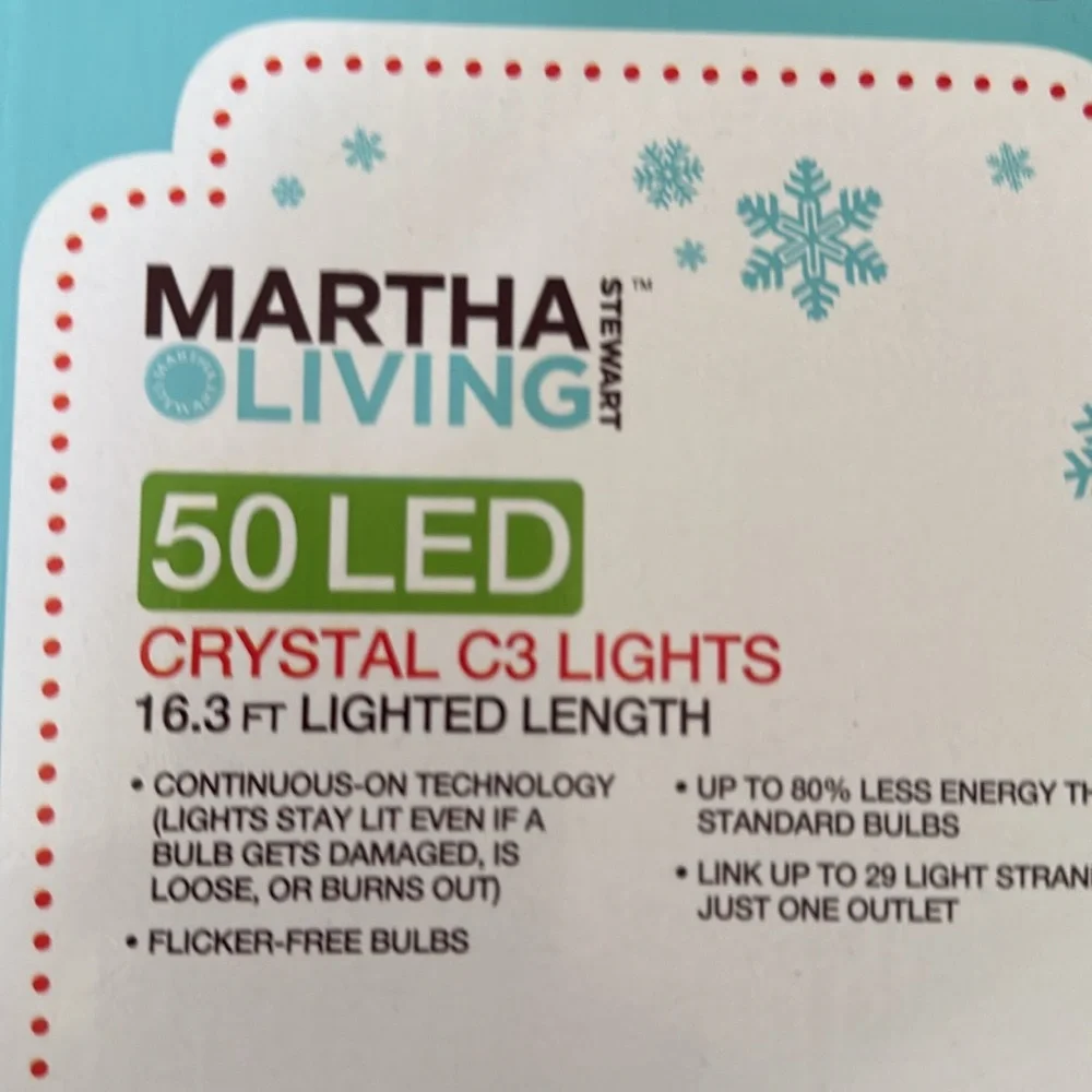 Martha Stewart 50 Red Crystal C3 LED Lights